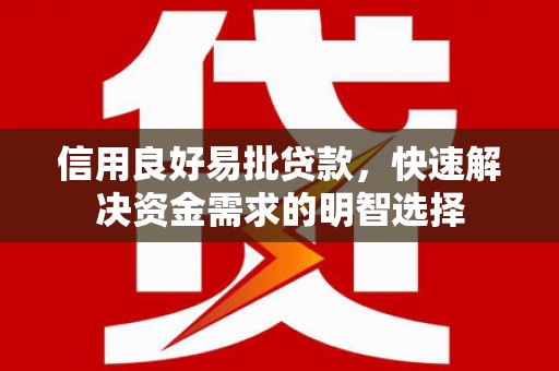 万宁信用良好易批贷款，快速解决资金需求的明智选择