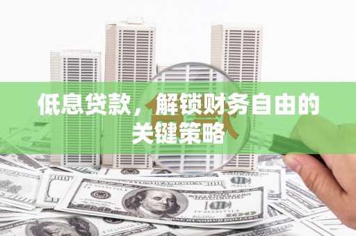 万宁低息贷款，解锁财务自由的关键策略