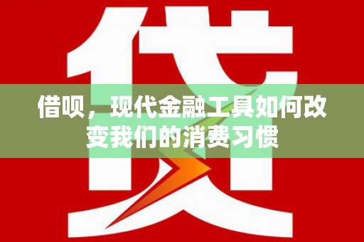 万宁借呗，现代金融工具如何改变我们的消费习惯